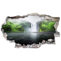 Vinilos agujero 3d cascadas en la selva