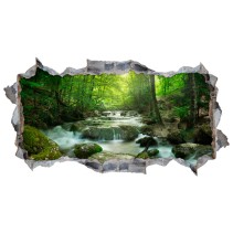 Vinilos agujero 3d paredes cascada y naturaleza