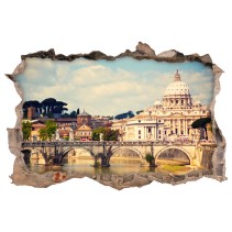 Vinilos agujero 3d basílica san pedro y puente sant'angelo