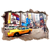 Vinilos agujero 3d ciudad de nueva york taxi