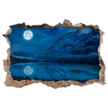 Vinilos agujero 3d luna llena en invierno