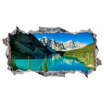Vinilos agujero 3d panorámica lago moraine canadá