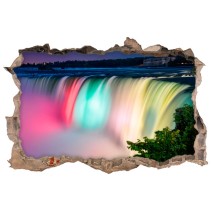 Vinilos agujero 3d cataratas del niágara coloridas