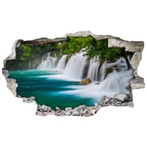 Vinilos decorativos agujero 3d cascadas en medio del bosque