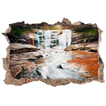 Vinilos agujero 3d cascadas montaña rocas