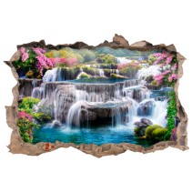 Vinilos agujero 3d paisaje cascadas en tailandia
