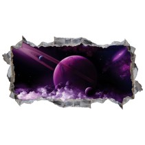 Vinilos agujero 3d saturno en el espacio