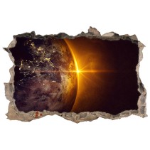 Vinilos agujero 3d planeta tierra y sol