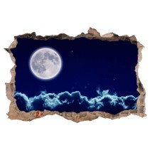 Vinilos agujero 3d luna llena en el cielo