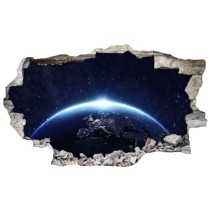 Vinilos agujero 3d planeta tierra desde el espacio