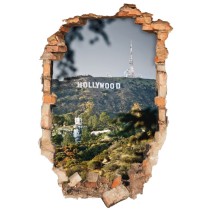 Vinilos agujero 3d cartel hollywood