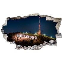 Vinilos decorativos agujero 3d cartel hollywood