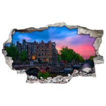 Vinilos agujero 3d paisaje café papeneiland amsterdam