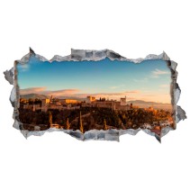 Vinilos agujero 3d vista panorámica la alhambra