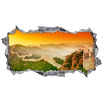 Vinilos agujero 3d panorámica la gran muralla china