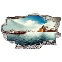 Vinilos agujero 3d paisaje islas lofoten noruega