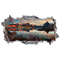 Vinilos agujero 3d paisaje reine noruega