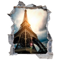 Vinilos agujero 3d torre eiffel parís francia