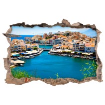Vinilos agujero 3d paisaje ágios nikolaos isla de creta
