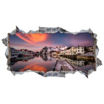 Vinilos agujeros 3d atardecer islas lofoten noruega