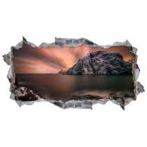 Vinilos decorativos agujeros 3d atardecer islas lofoten noruega