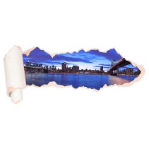 Vinilos papel rasgado 3d horizonte manhattan