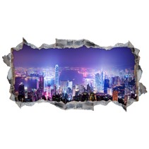 Vinilos agujero 3d panorámica hong kong