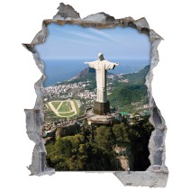 Vinilos agujeros 3d cristo redentor