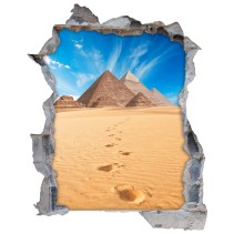 Vinilos agujero 3d paisaje pirámides de guiza