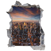 Vinilos agujero 3d panorámica nueva york