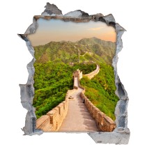 Vinilos agujero 3d panorámica muralla china