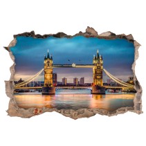 Vinilos agujero 3d londres puente de la torre iluminado