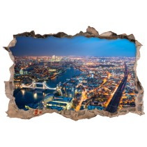 Vinilos agujero 3d vista aérea ciudad de londres iluminada