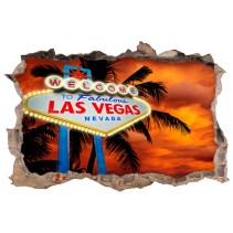 Vinilos agujero 3d cartel las vegas con palmera