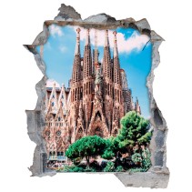 Vinilos agujero 3d barcelona sagrada familia