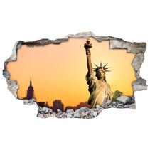Vinilos agujero 3d estatua de la libertad