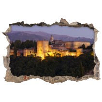 Vinilos agujero 3d la alhambra granada iluminada