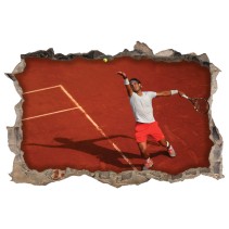 Vinilos agujero 3d rafa nadal jugando tenis