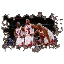 Vinilos agujero 3d jugadores baloncesto chicago bulls