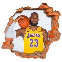 Vinilos agujero 3d basketball lebron james lakers nba