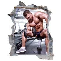 Vinilos agujero 3d decoración gimnasios fitness