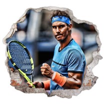 Vinilos agujero pared 3d tenista rafa nadal