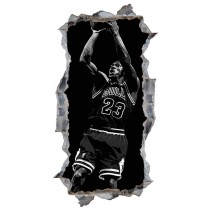 Vinilos decorativos agujero 3d basketball michael jordan nba