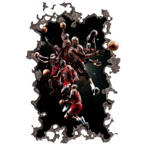 Vinilos decorativos agujero 3d michael jordan