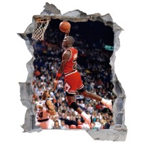 Vinilos agujero 3d baloncesto michael jordan volando