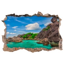 Vinilos agujero 3d paisaje railay tailandia playa