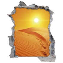 Vinilos agujero 3d desierto al atardecer