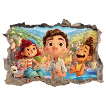 Vinilos decorativos agujero 3d luca disney pixar