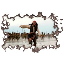 Vinilos agujero 3d pared piratas del caribe