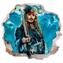 Vinilos y pegatinas agujero 3d piratas del caribe